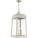 Oslo 3 Light 11 inch Brushed Nickel Outdoor Pendant Lantern