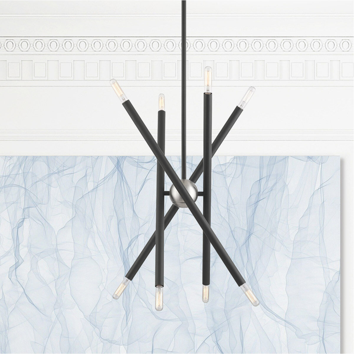 Soho 8 Light 19.5 inch Scandinavian Gray Chandelier Ceiling Light