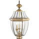 Monterey 3 Light 23.5 inch Antique Brass Outdoor Post Top Lantern
