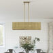 Weavington 4 Light 36 inch Antique Gold Leaf Linear Chandelier Ceiling Light, Large