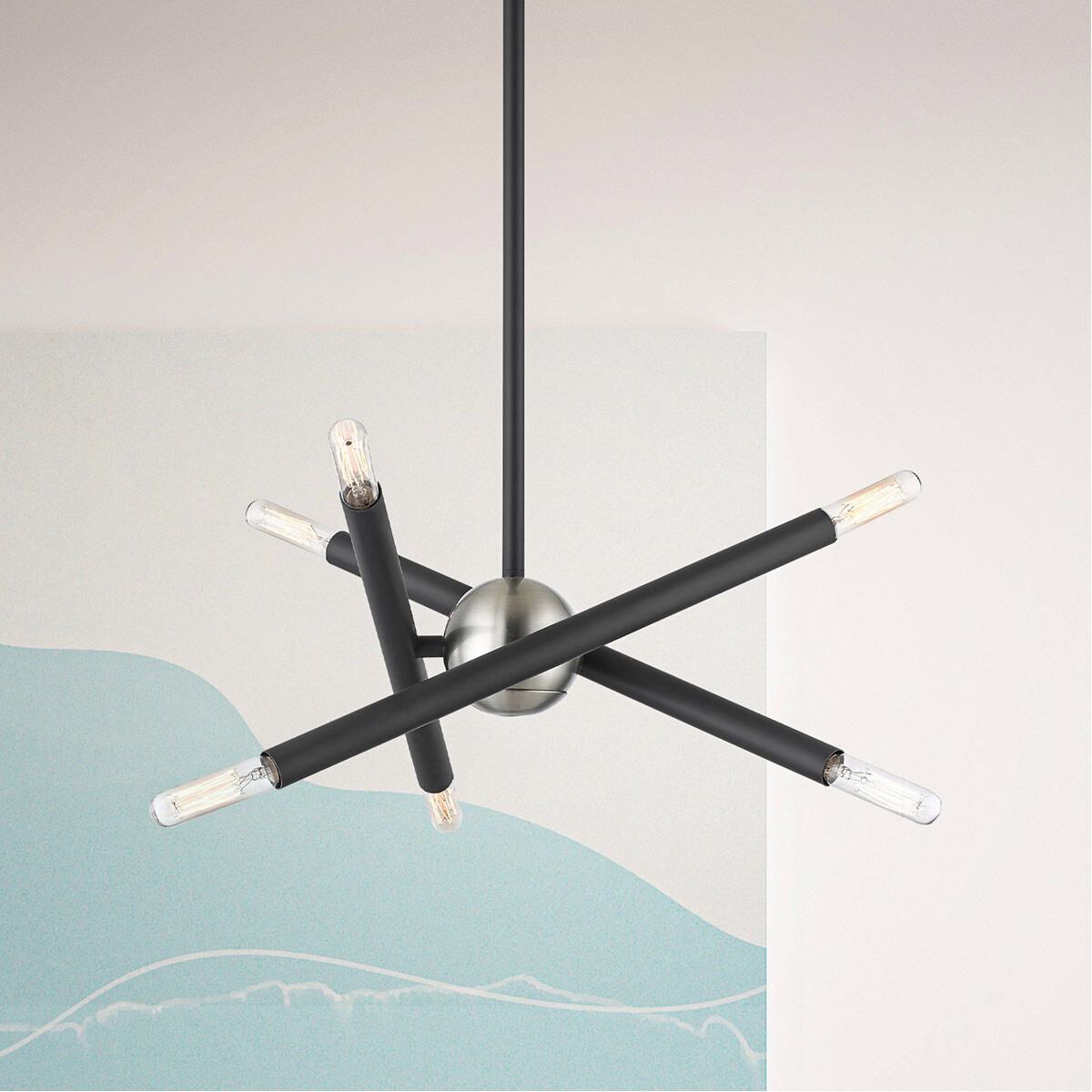 Soho 6 Light 12.5 inch Scandinavian Gray Chandelier Ceiling Light