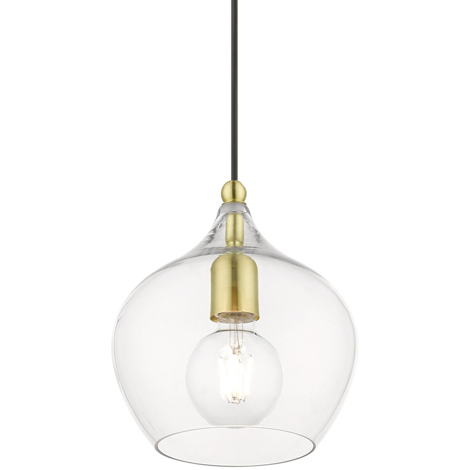 Aldrich 1 Light 8 inch Satin Brass with Polished Brass Accent Pendant Ceiling Light