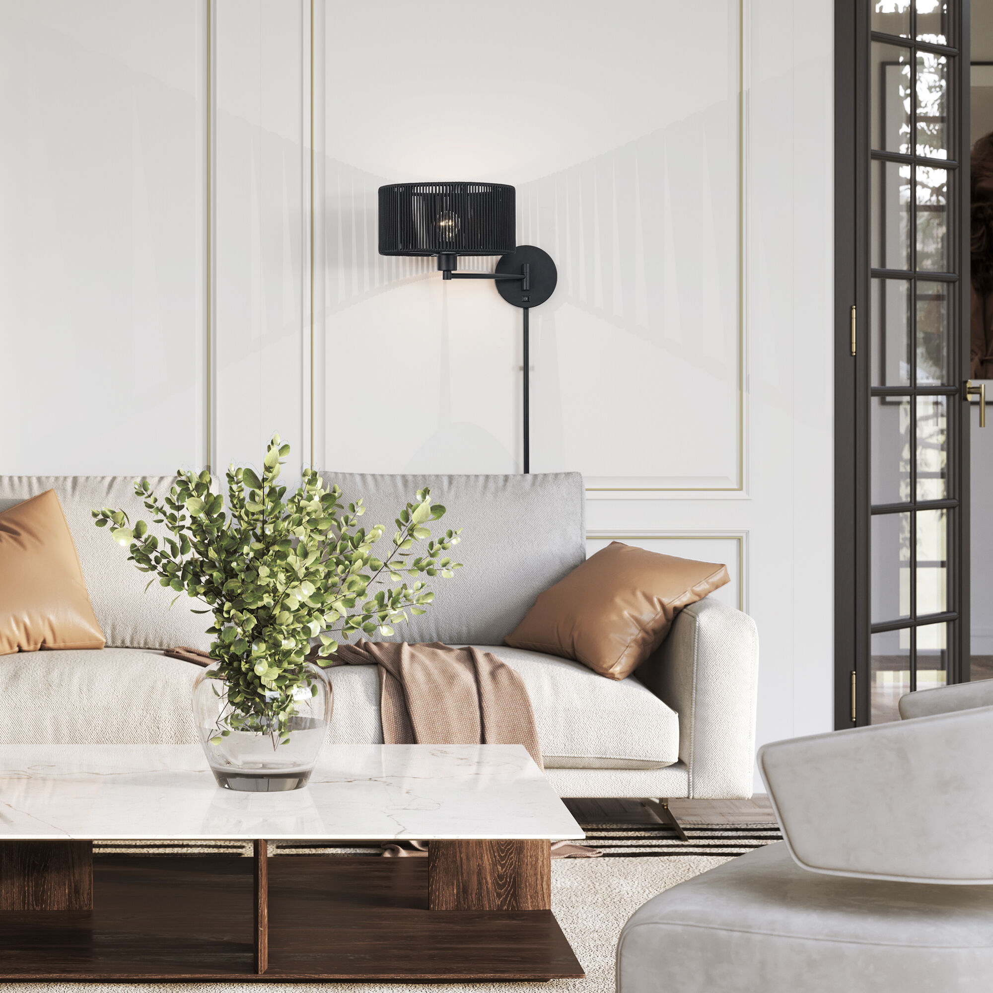 Acordia 17 inch 40.00 watt Black Swing Arm Wall Lamp Wall Light