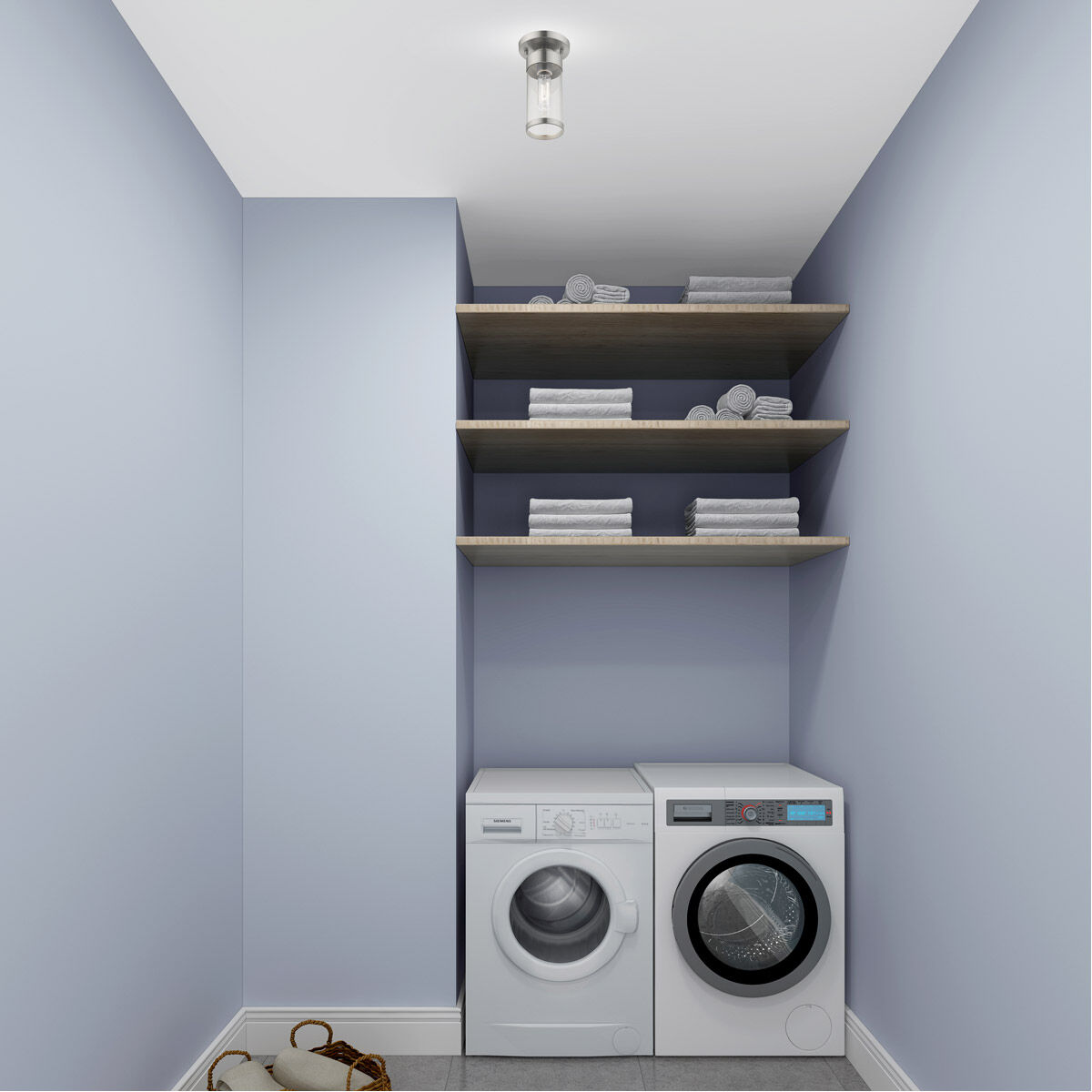 Hillcrest 1 Light 5 inch Brushed Nickel Semi-Flush Mount Ceiling Light