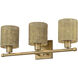 Weavington 3 Light 23.5 inch Antique Gold Leaf Vanity Wall Sconce Wall Light