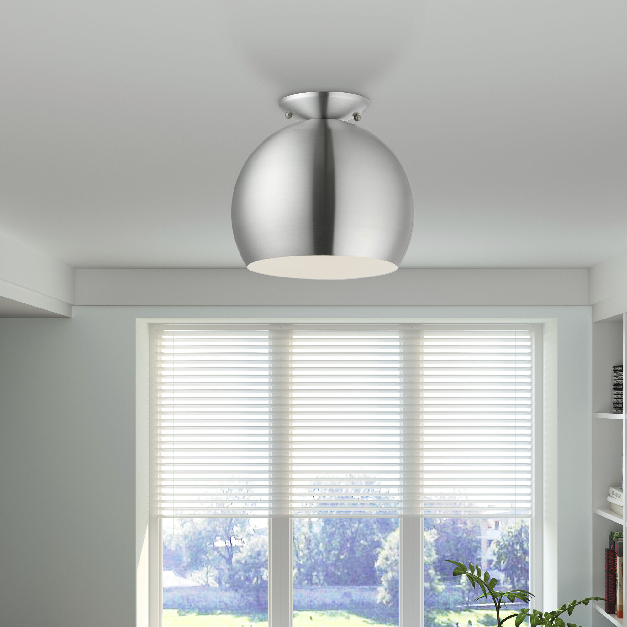 Piedmont 1 Light 10 inch Brushed Aluminum Semi-Flush Mount Ceiling Light