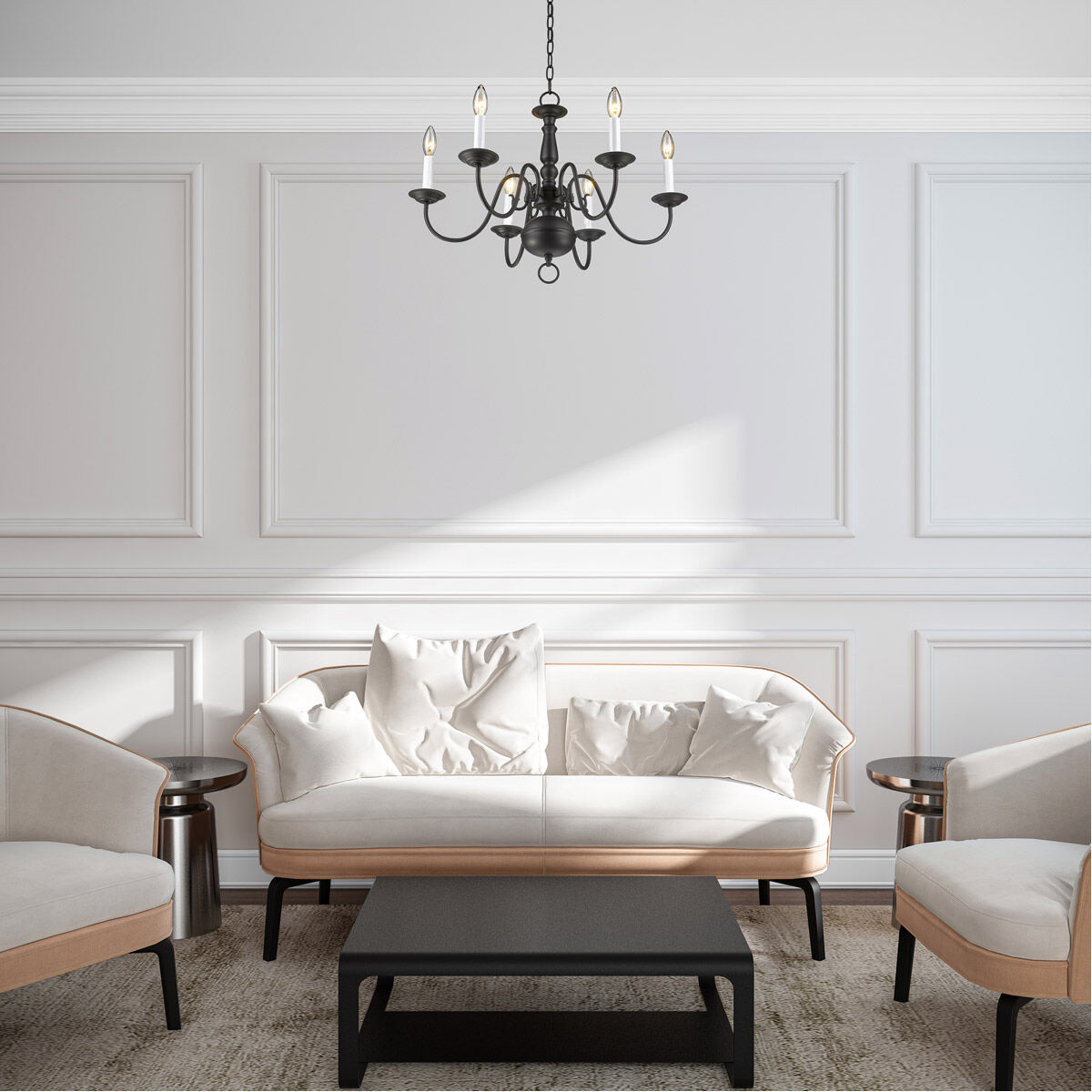 Williamsburgh 6 Light 24 inch Bronze Chandelier Ceiling Light