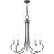 Bari 5 Light 25 inch Scandinavian Gray with Brushed Nickel Accents Chandelier Ceiling Light