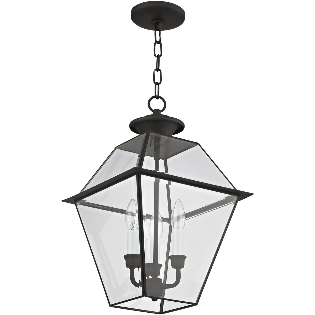 Westover 3 Light 12 inch Black Outdoor Pendant Lantern