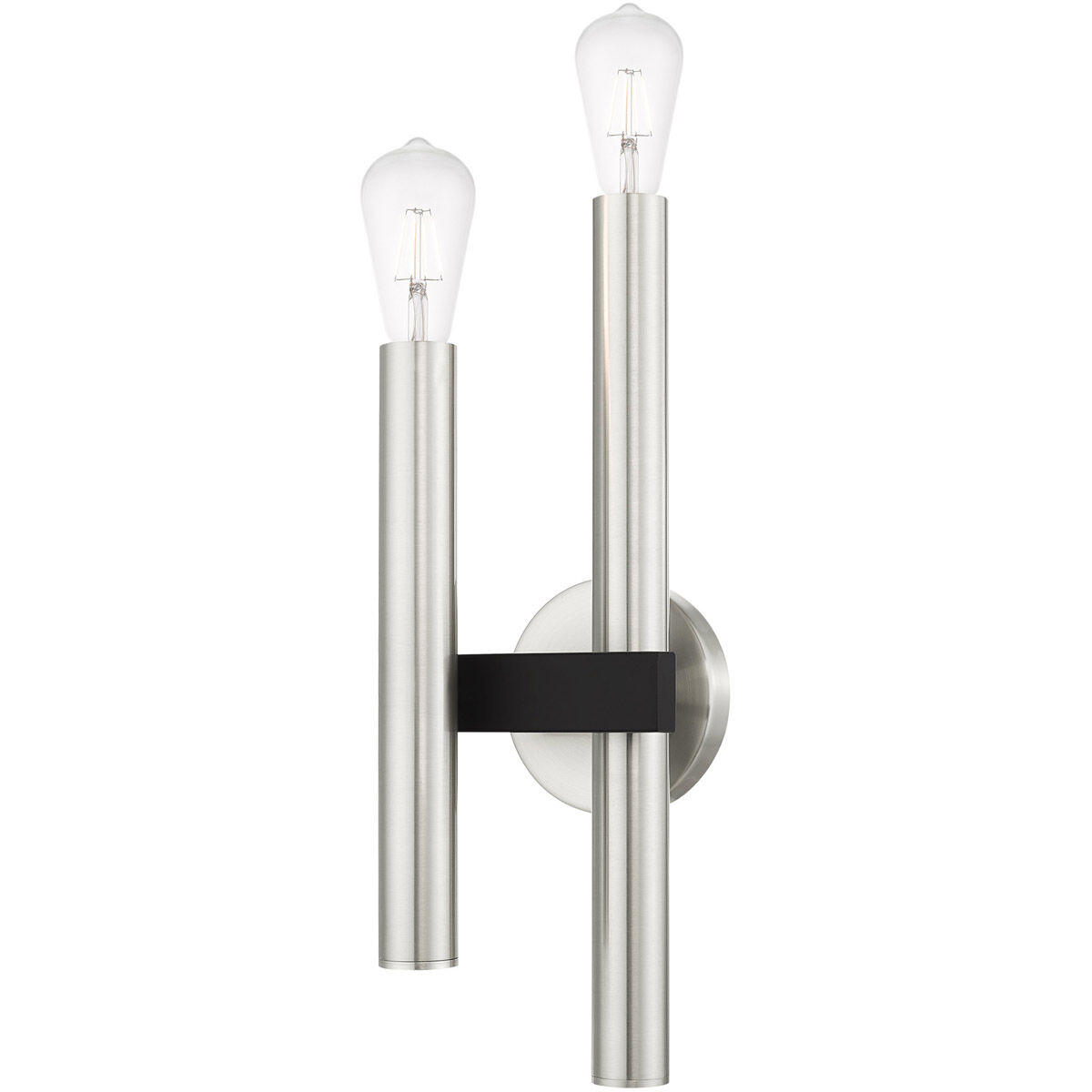 Helsinki 2 Light 7 inch Brushed Nickel with Bronze Accents Sconce Wall Light