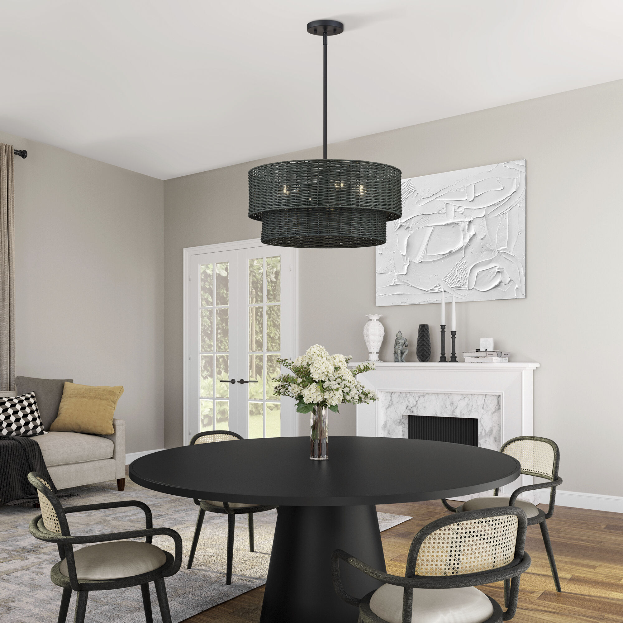 Weavington 4 Light 21 inch Black Pendant Chandelier Ceiling Light