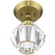 Brussels 1 Light 7 inch Natural Brass Crystal Semi-Flush Ceiling Light