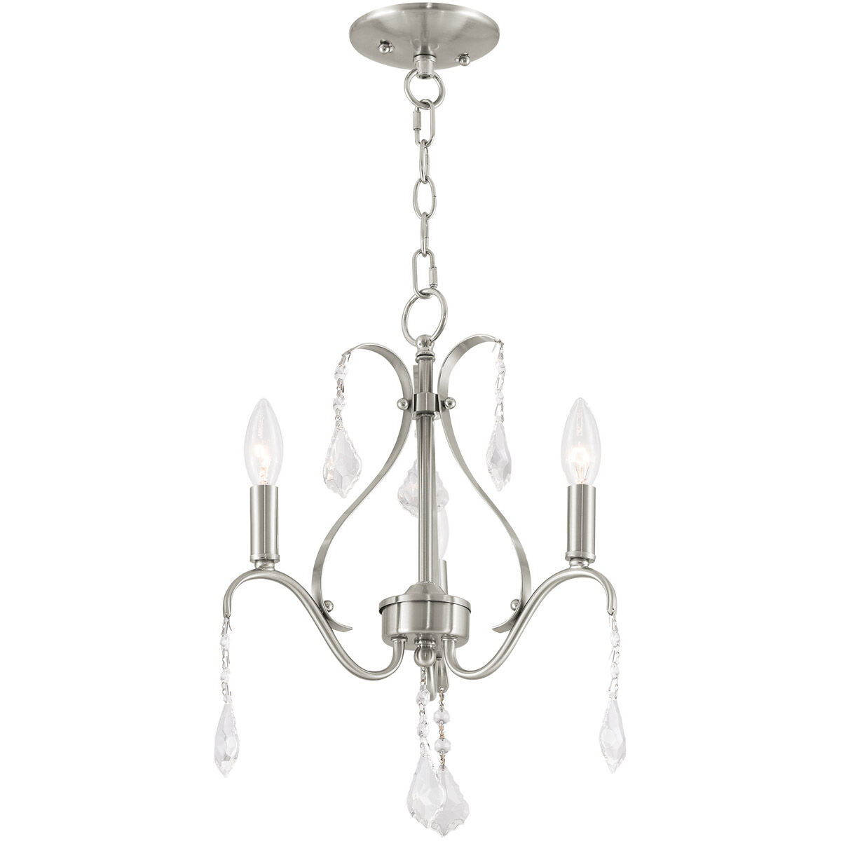 Caterina 3 Light 13 inch Brushed Nickel Mini Chandelier Ceiling Light