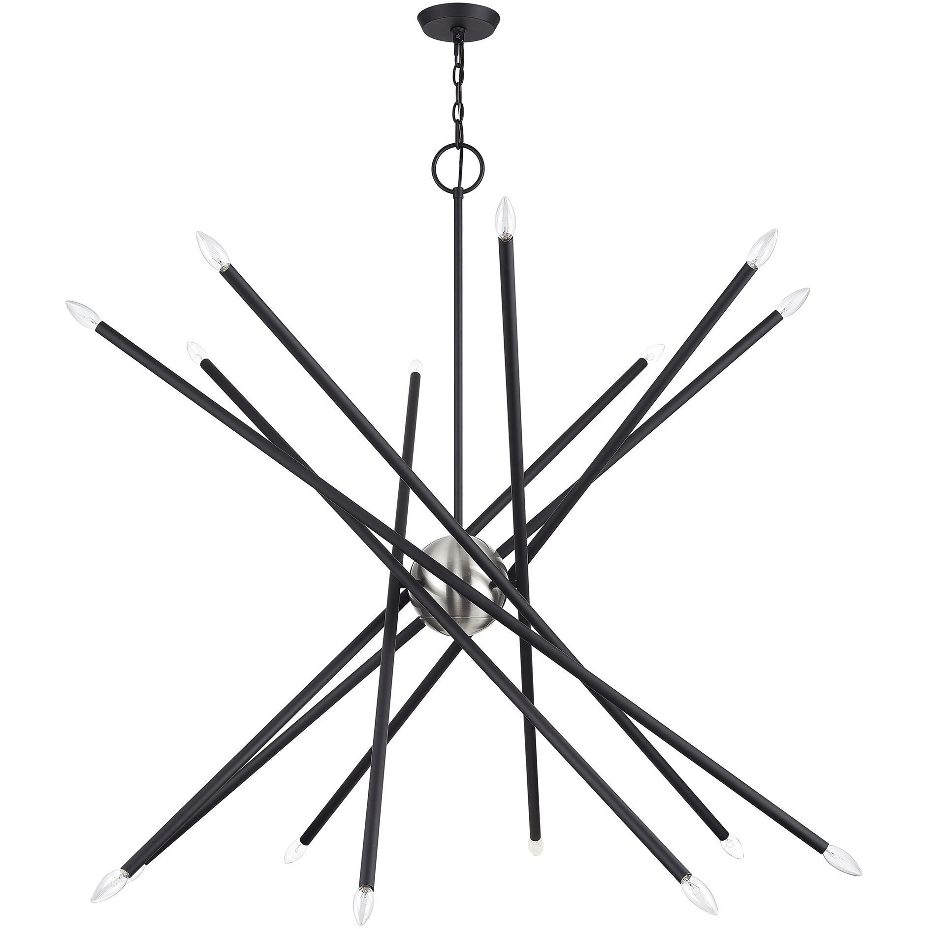 Soho 16 Light 50 inch Black Foyer Chandelier Ceiling Light