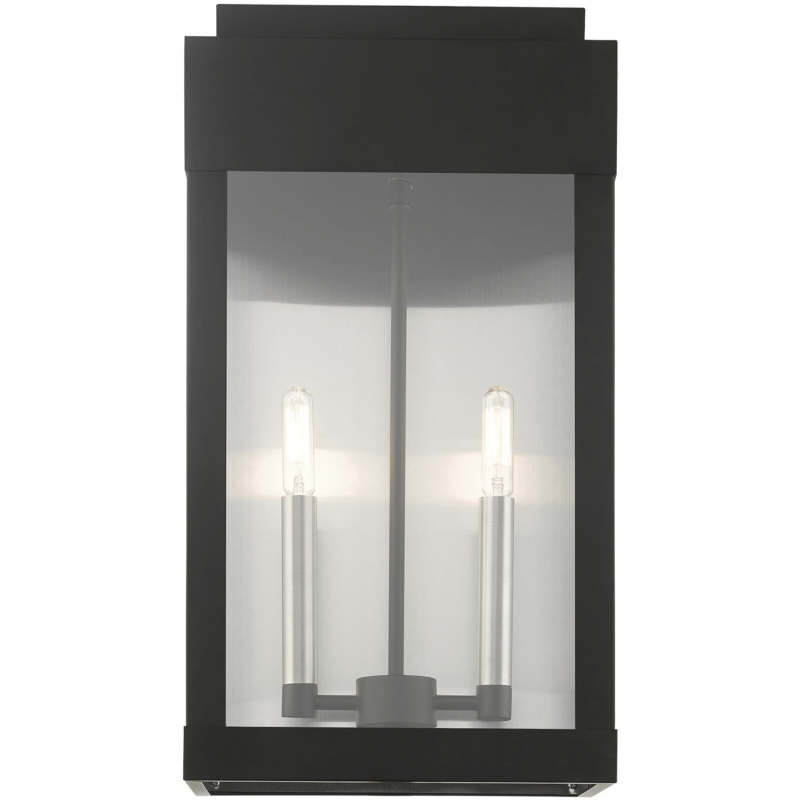 York 2 Light 19 inch Black Outdoor Wall Lantern