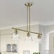 Moreland 3 Light 30 inch Antique Brass Linear Chandelier Ceiling Light