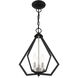 Prism 3 Light 14 inch Black with Brushed Nickel Cluster Convertible Semi Flush/Pendant Ceiling Light
