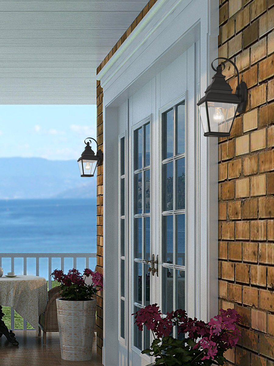 Exeter 1 Light 16 inch Black Outdoor Wall Lantern