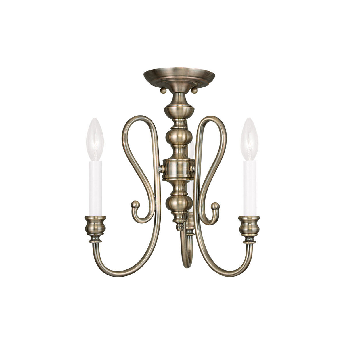 Caldwell 3 Light 14 inch Antique Brass Convertible Mini Chandelier/Ceiling Mount Ceiling Light