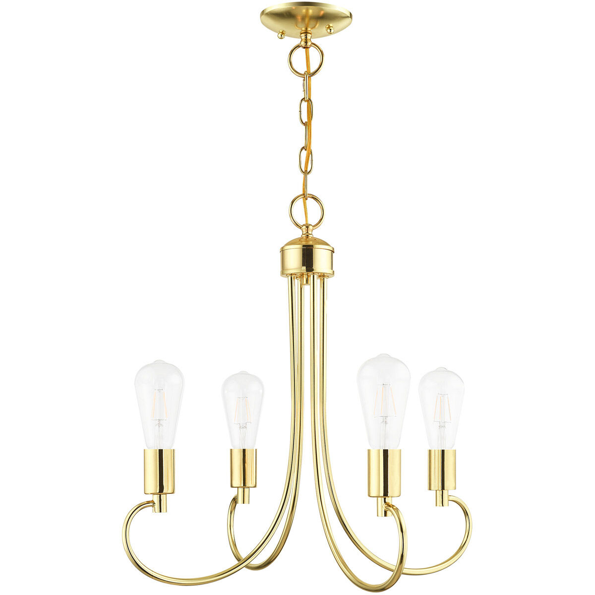 Bari 4 Light 20 inch Polished Brass Chandelier Ceiling Light