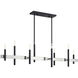 Denmark 8 Light 48 inch Black with Brushed Nickel Accents Linear Chandelier Ceiling Light
