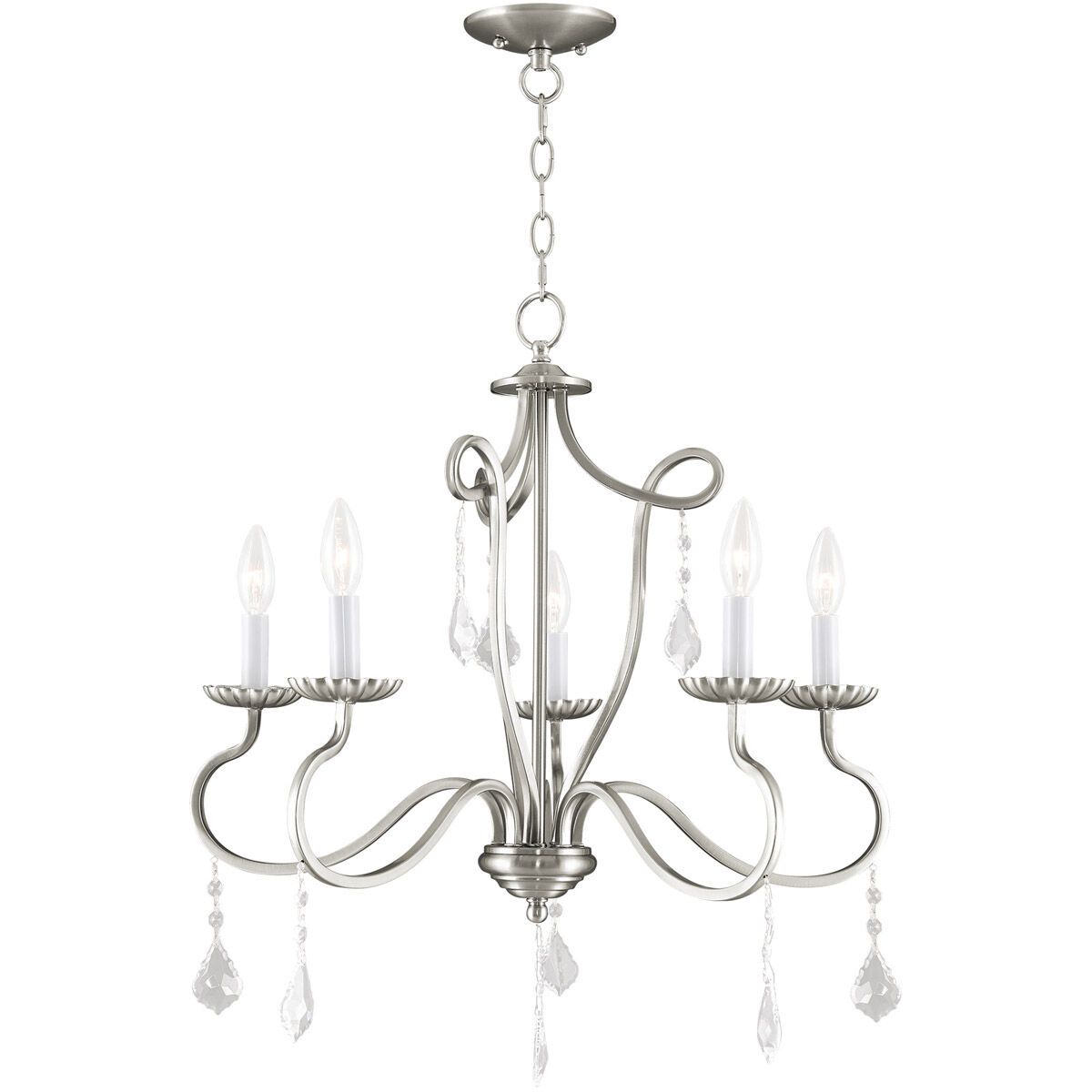 Callisto 5 Light 24 inch Brushed Nickel Chandelier Ceiling Light
