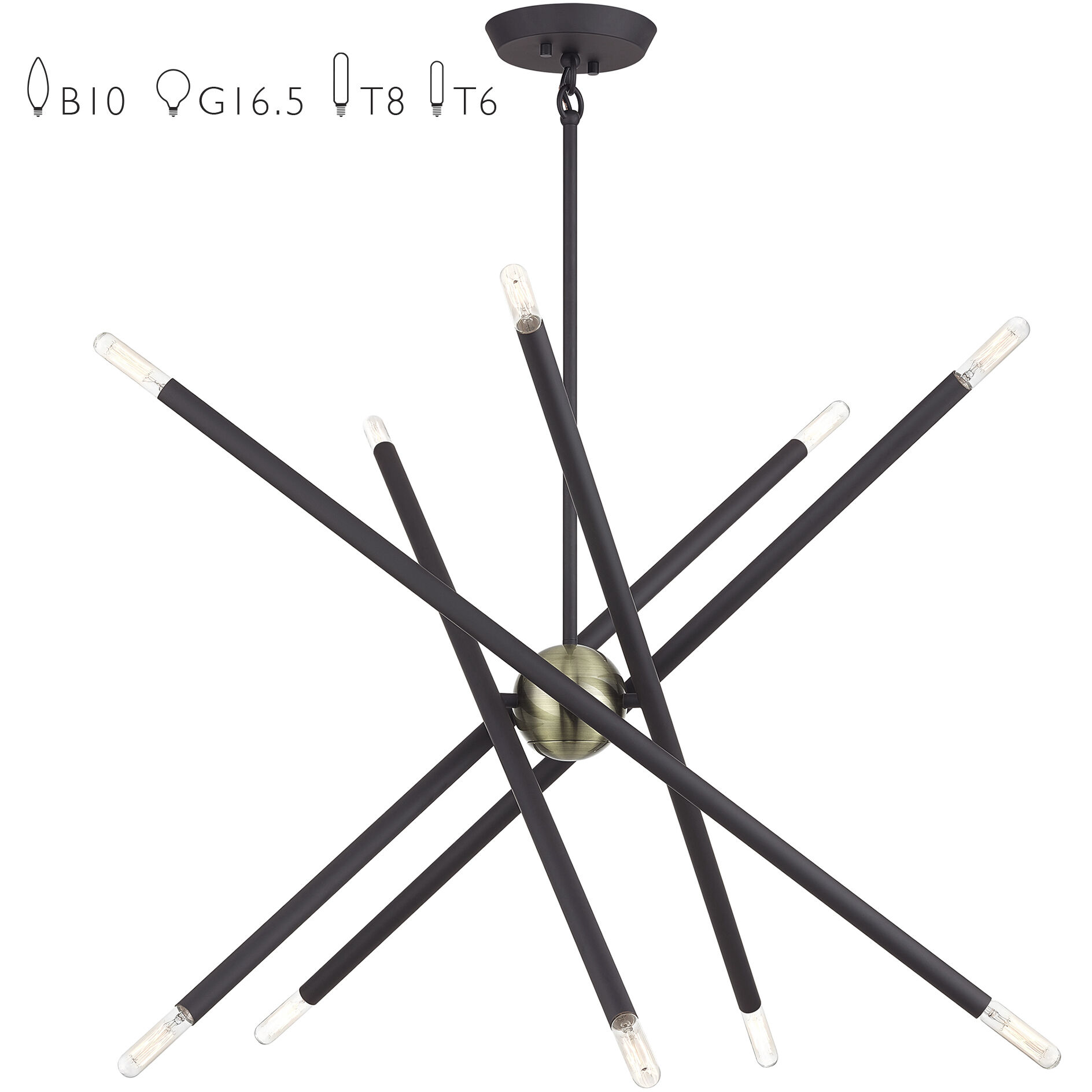 Soho 10 Light 28 inch Bronze with Antique Brass Accents Chandelier Ceiling Light