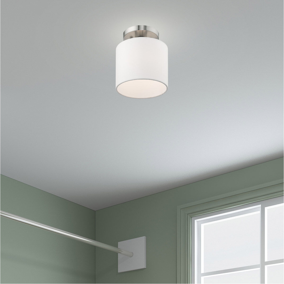 Clark 1 Light 7 inch Brushed Nickel Semi-Flush Mount Ceiling Light