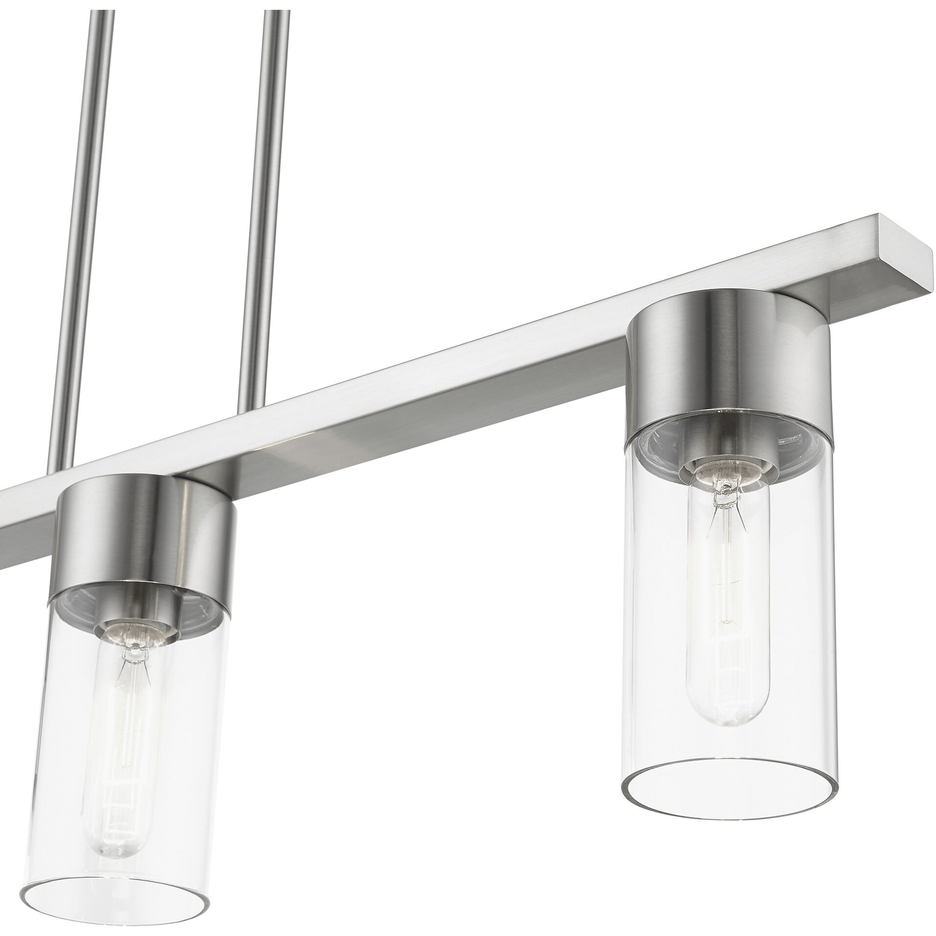 Carson 3 Light 30 inch Brushed Nickel Linear Chandelier Ceiling Light