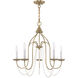Alessia 5 Light 24 inch Antique Brass Chandelier Ceiling Light