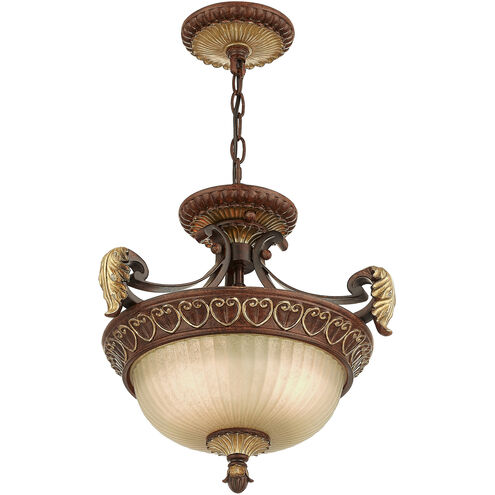Villa Verona 2 Light 15 inch Verona Bronze with Aged Gold Leaf Accents Convertible Inverted Pendant/Ceiling Mount Ceiling Light