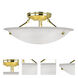 Oasis 3 Light 20 inch Polished Brass Semi-Flush Mount Ceiling Light