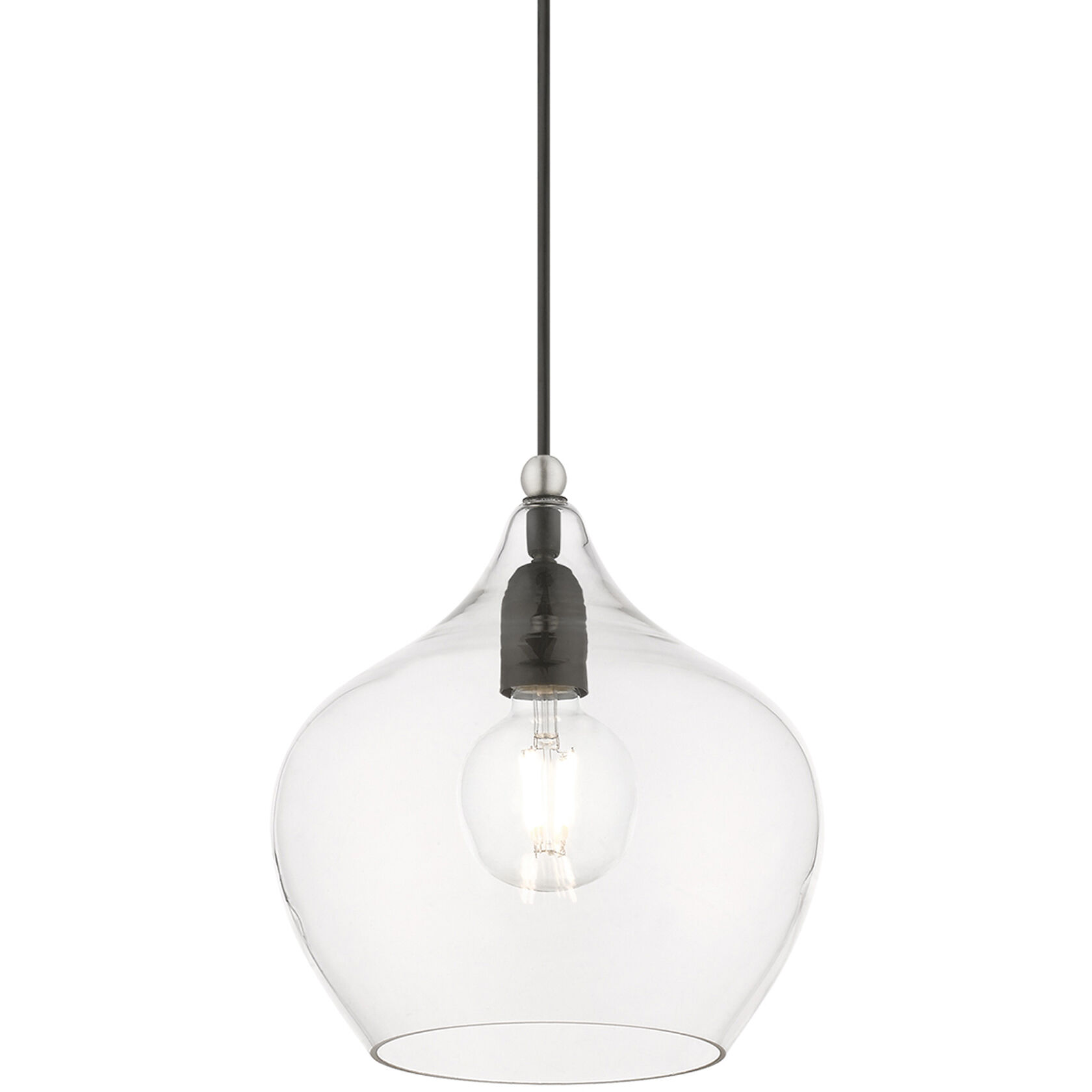 Aldrich 1 Light 10 inch Black with Brushed Nickel Accent Pendant Ceiling Light