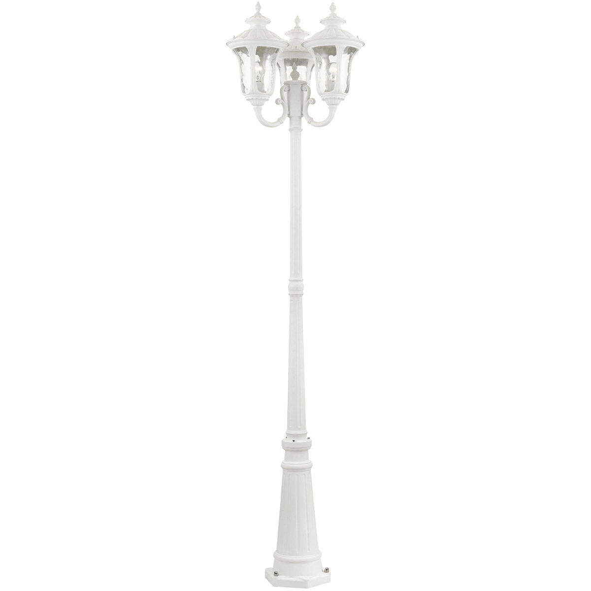 Oxford 3 Light 87 inch Textured White Outdoor Post Light