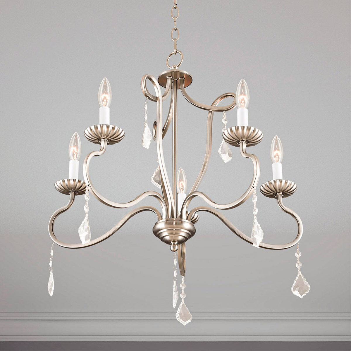 Callisto 5 Light 24 inch Brushed Nickel Chandelier Ceiling Light