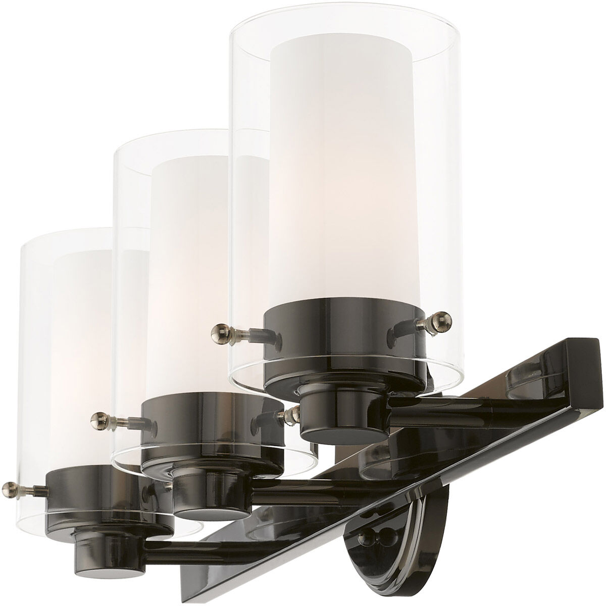 Manhattan 3 Light 23 inch Polished Black Chrome Vanity Sconce Wall Light
