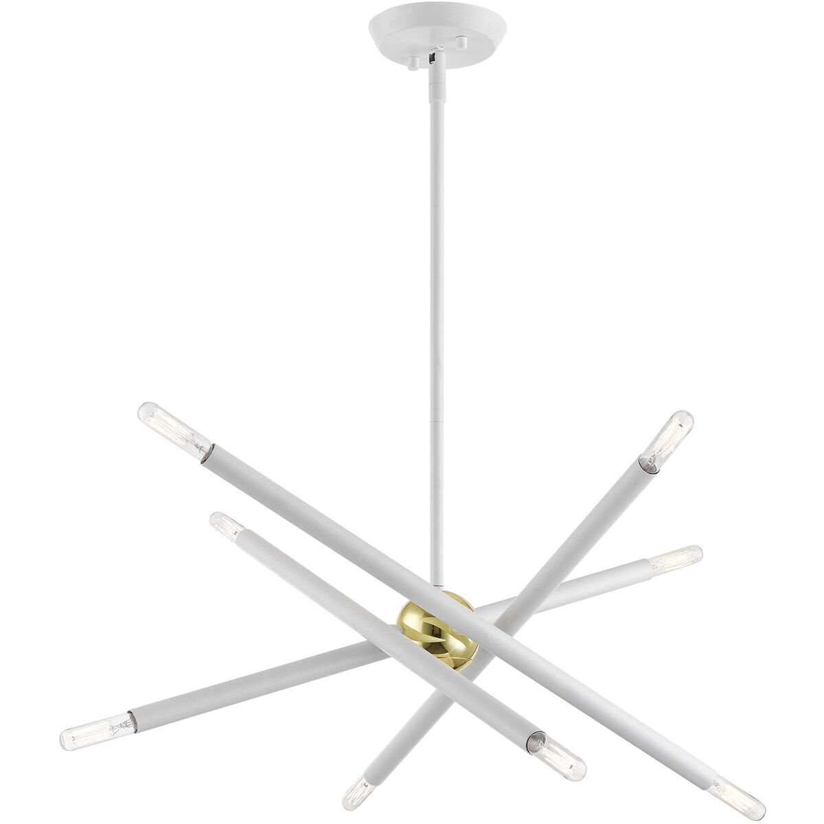 Soho 8 Light 20 inch White with Polished Brass Accents Chandelier Ceiling Light