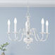 Williamsburgh 5 Light 24 inch Antique White Chandelier Ceiling Light