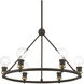 Lansdale 6 Light 25 inch Bronze with Antique Brass Accents Chandelier Ceiling Light