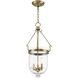 Jefferson 3 Light 12 inch Antique Brass Chain Lantern