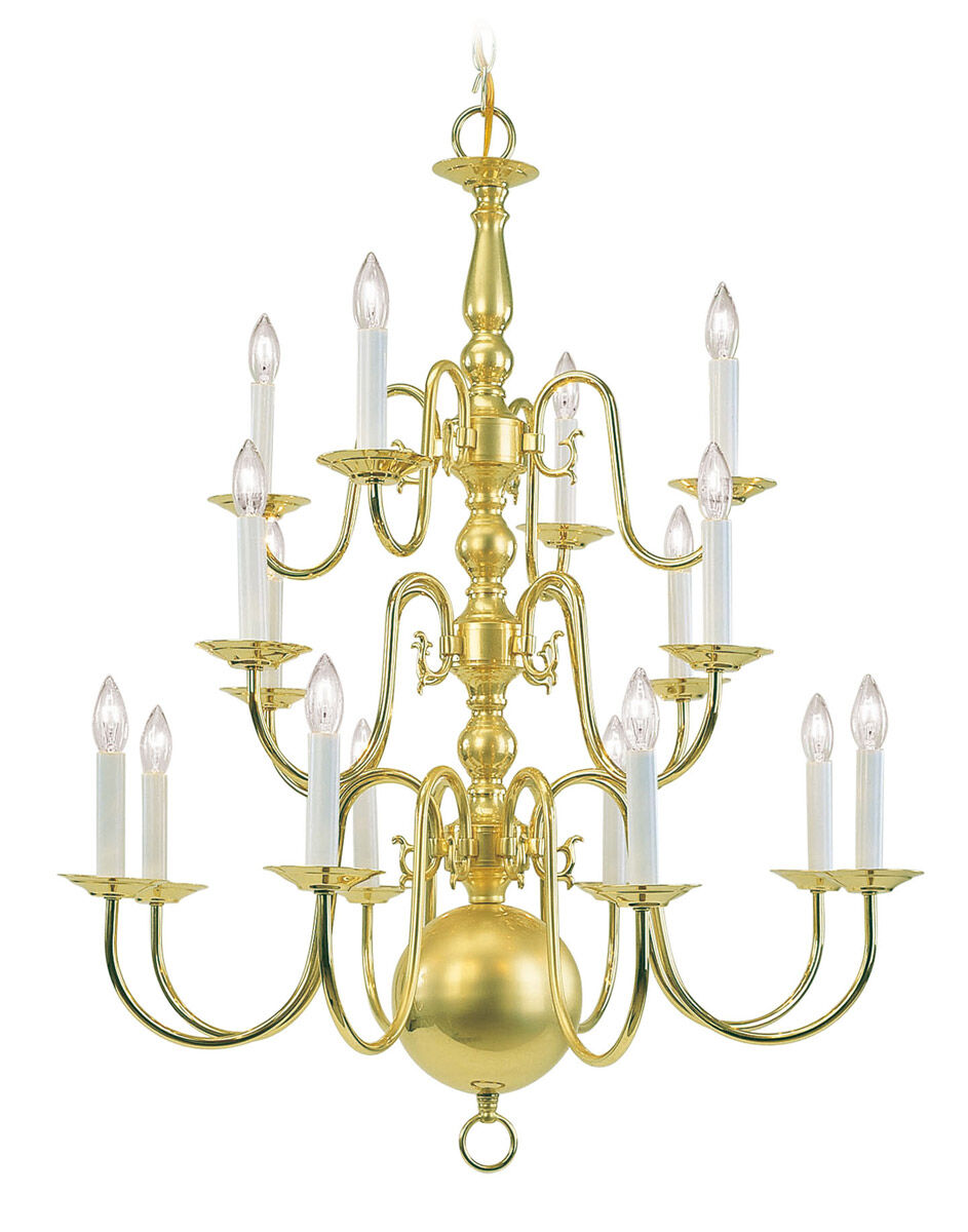Williamsburgh 16 Light 27 inch Polished Brass Chandelier Ceiling Light