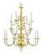 Williamsburgh 16 Light 27 inch Polished Brass Chandelier Ceiling Light
