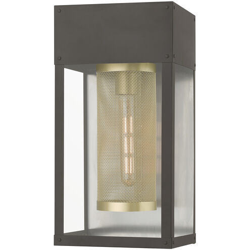 Franklin 1 Light 16 inch Bronze with Soft Gold Candle Outdoor Wall Lantern