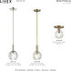 Whitfield 1 Light 6.5 inch Natural Brass Pendant Ceiling Light