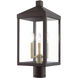 Nyack 3 Light 19.5 inch Bronze with Antique Brass Cluser Outdoor Post Top Lantern