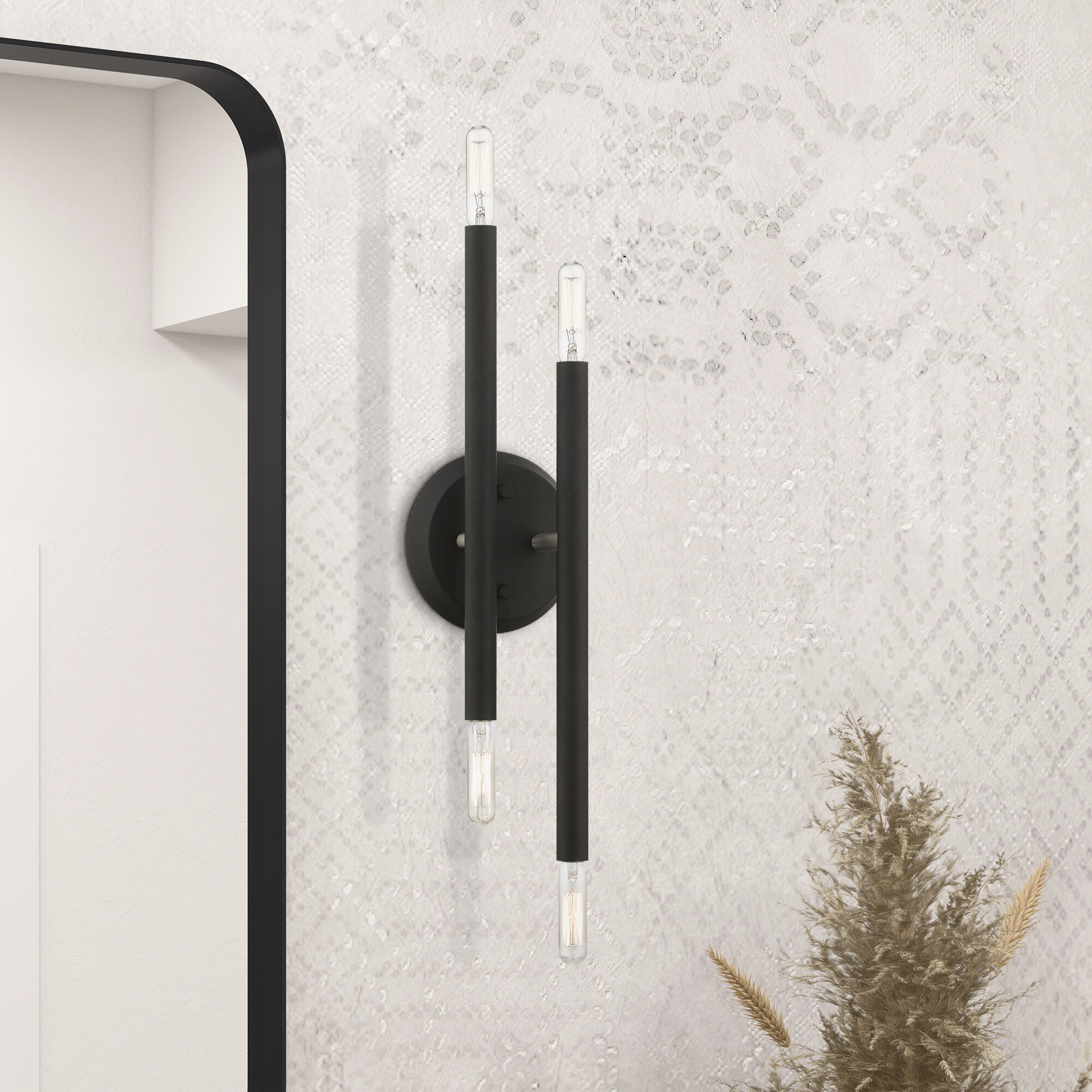 Soho 4 Light 5 inch Black with Brushed Nickel Accents ADA Sconce Wall Light