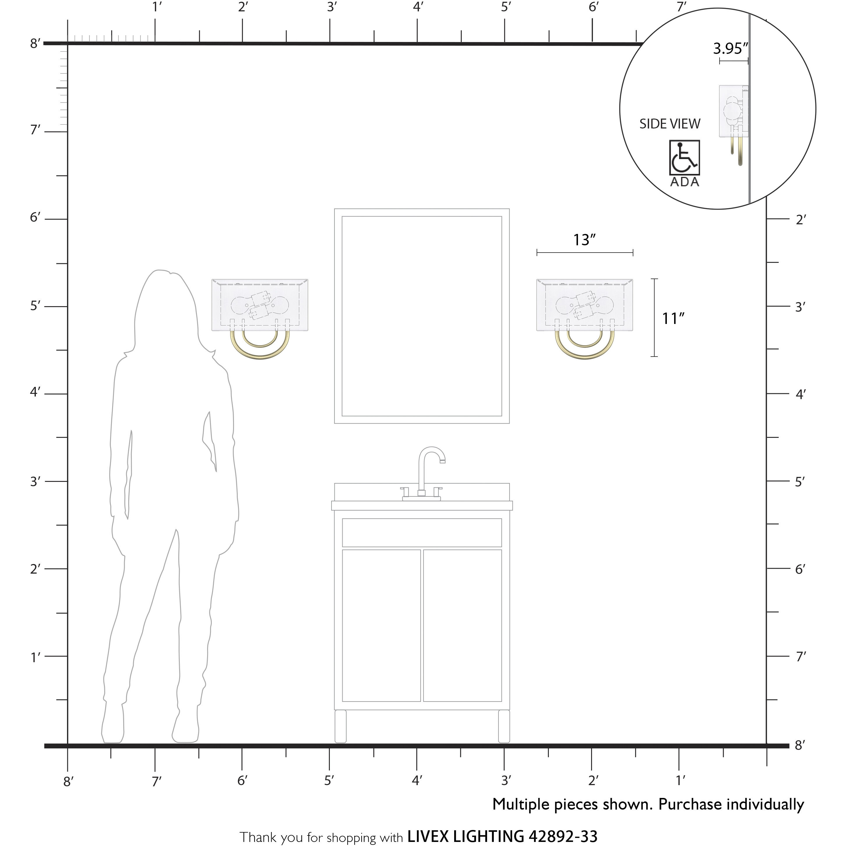 Stratton 2 Light 13 inch Soft Gold ADA Wall Sconce Wall Light