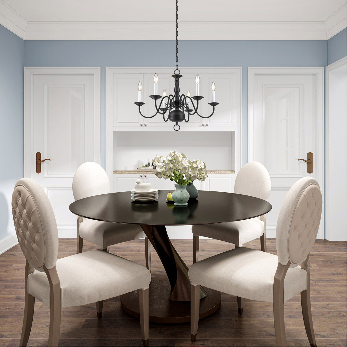 Williamsburgh 6 Light 24 inch Bronze Chandelier Ceiling Light