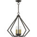 Prism 5 Light 20 inch English Bronze with Antique Brass Finish Accents Chandelier Ceiling Light