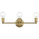 Lansdale 3 Light 20 inch Antique Brass Vanity Sconce Wall Light
